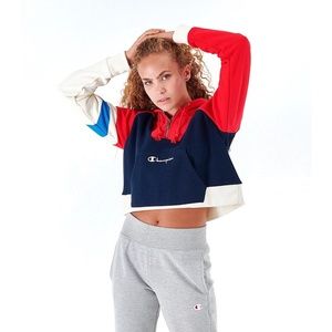 Champion Cropped Reverse Weave Half Zip Hoodie